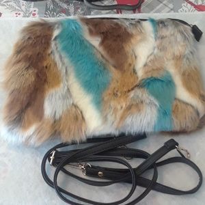 ***BNWOT Faux Fur clutch/crossbody bag